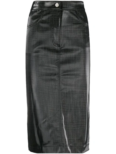 Shop Andrea Ya'aqov Longuette Waxed Skirt In Grey