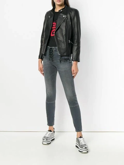 Ben Taverniti Unravel Project Lace-up Jeans In Grey