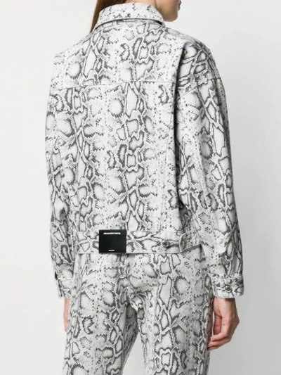 Shop Alexander Wang Snakeskin Print Jacket In Grey
