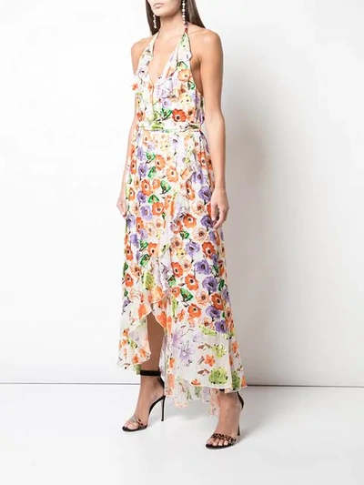 ALICE+OLIVIA FLORAL WRAP DRESS - 白色