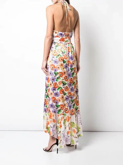 ALICE+OLIVIA FLORAL WRAP DRESS - 白色