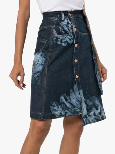 Shop Delada Asymmetric Tie-dye Skirt In Blue