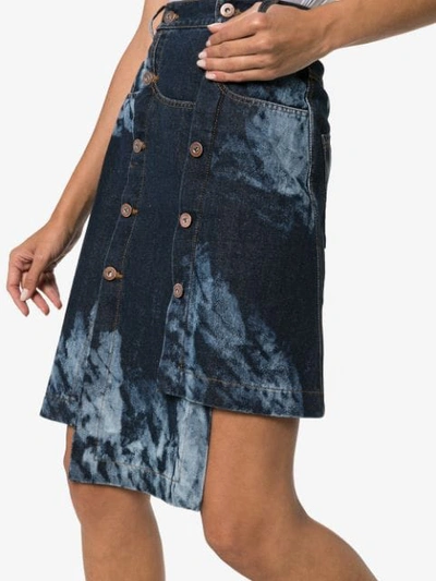 Shop Delada Asymmetric Tie-dye Skirt In Blue