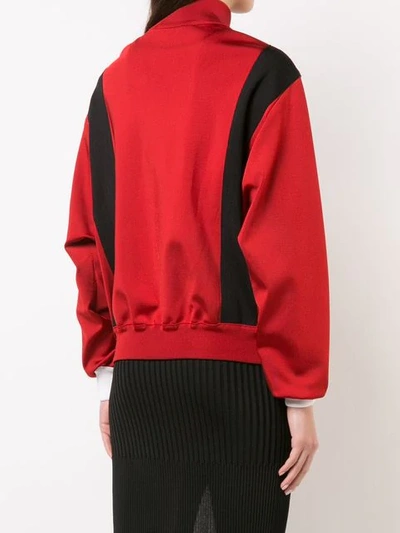 Givenchy Contrast Panel Zipped Jacket In Red