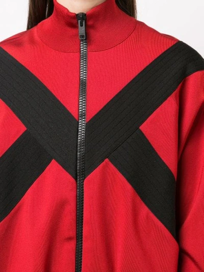 Givenchy Contrast Panel Zipped Jacket In Red