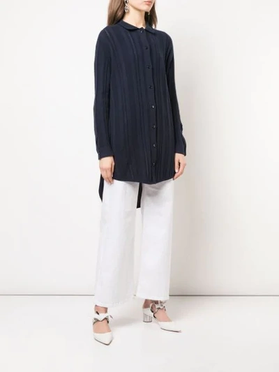 Shop Barrie Long Cashmere Cardigan In Blue