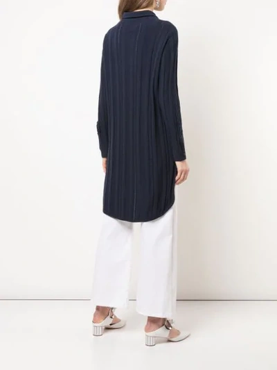 Shop Barrie Long Cashmere Cardigan In Blue