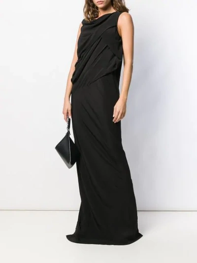 RICK OWENS DRAPED LONG DRESS - 黑色