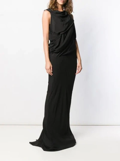 Shop Rick Owens Draped Long Dress In Black