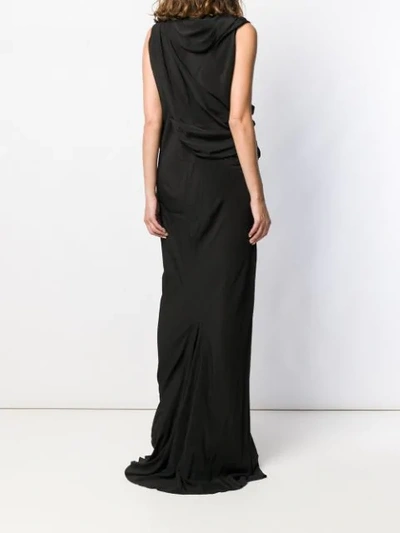 Shop Rick Owens Draped Long Dress In Black