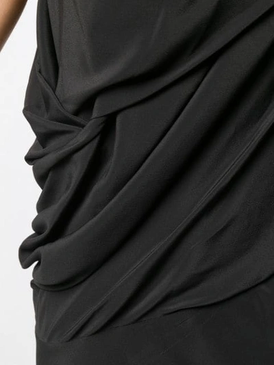 Shop Rick Owens Draped Long Dress In Black