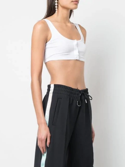 Shop Off-white Cropped Ribbed Tank Top In White