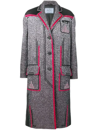 Shop Prada Mid-length Coat In Grey