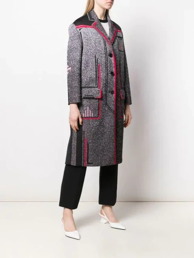 Shop Prada Mid-length Coat In Grey