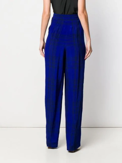 Shop Haider Ackermann Check Elasticated Trousers In Blue