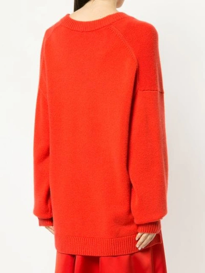 Shop Tibi V-neck Sweater - Red