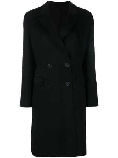 Shop Pinko Double Breasted Coat In Black