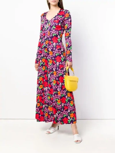 Shop Alexa Chung Floral Print Maxi Dress In Purple