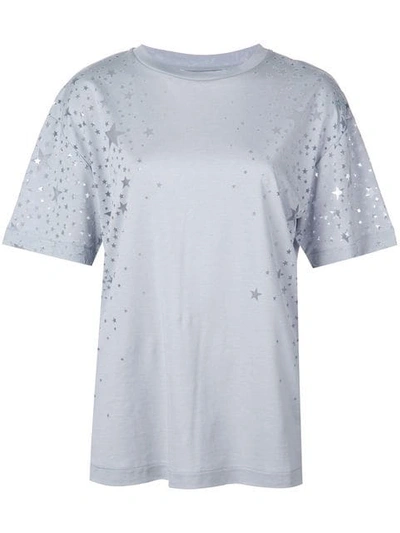 Shop Stella Mccartney Star Cut-out T-shirt In Blue