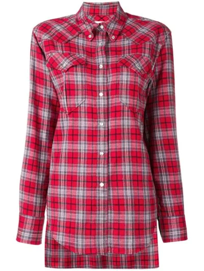 Shop Isabel Marant Étoile Divana Check Shirt In 70rd  Red