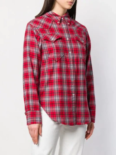 Shop Isabel Marant Étoile Divana Check Shirt In 70rd  Red