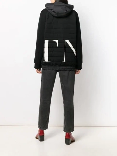 Shop Valentino Vltn Printed Hoodie In Black