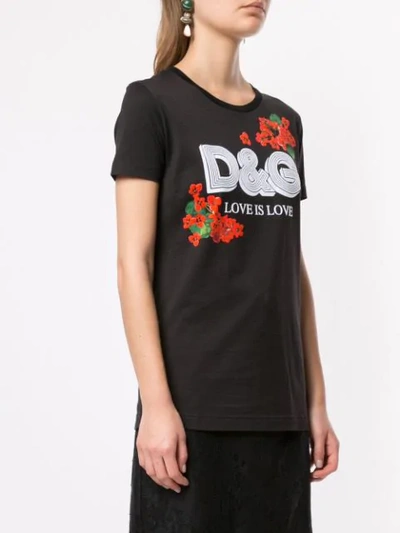 Shop Dolce & Gabbana Logo Print T-shirt In Black