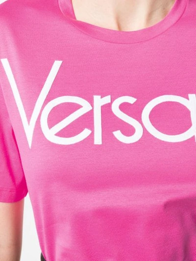 Shop Versace Logo Print T In Pink