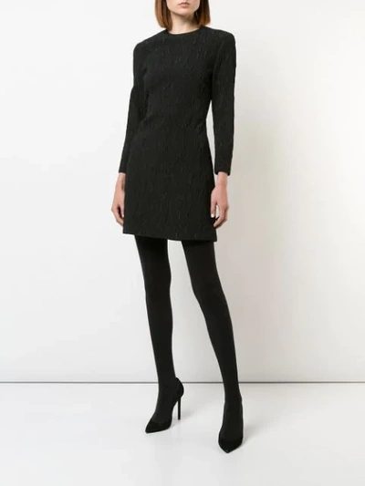 Shop Jason Wu Textured Mini Dress In Black