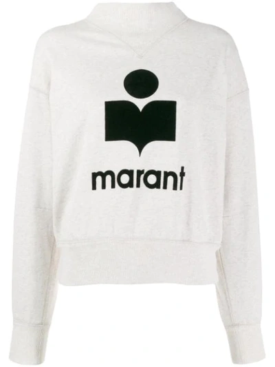 Shop Isabel Marant Étoile Logo Print Sweatshirt In 23ec Ecru