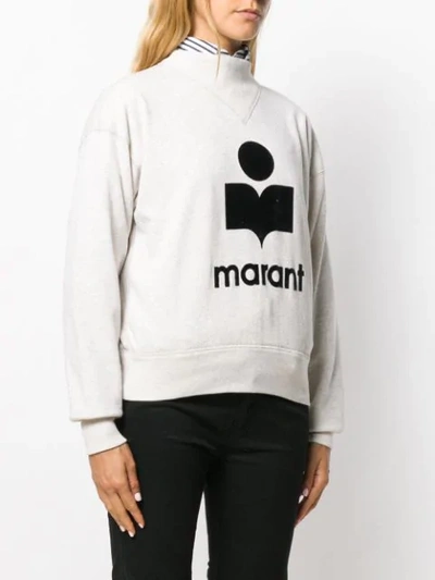 Shop Isabel Marant Étoile Logo Print Sweatshirt In 23ec Ecru
