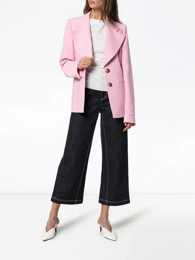 Shop Khaite Alexis Single-breasted Blazer In Pink