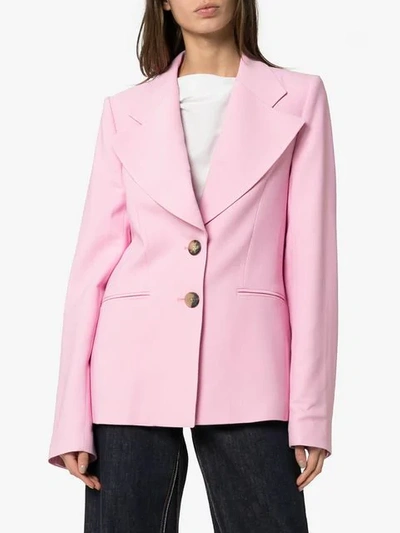 Shop Khaite Alexis Single-breasted Blazer In Pink