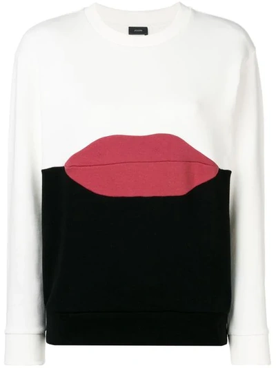 Shop Joseph Lips Colour Block Sweatshirt In White