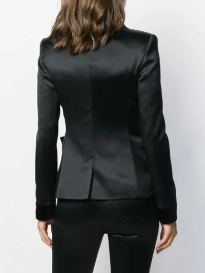Shop Moschino Two-tone Fitted Blazer In Black