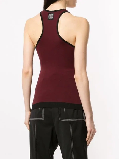 Shop Nagnata Black Trim Racerback Tank Top In Brown