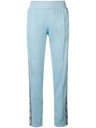 Shop Chiara Ferragni Embroidered Track Pants - Blue
