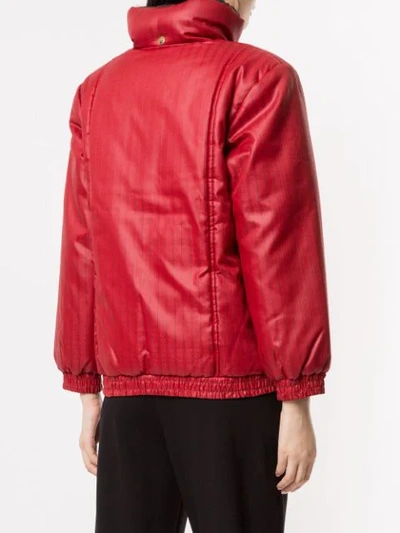 Pre-owned Dior  Striped Logo Padded Jacket In Red