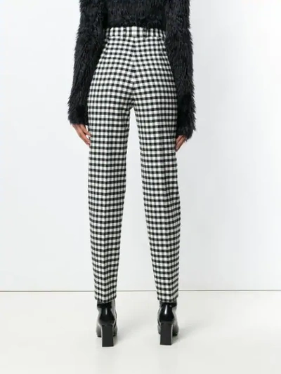 Shop Balenciaga Tailored Gingham Trousers In Black