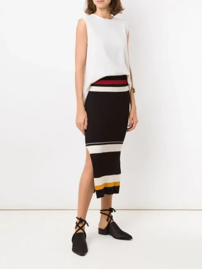 Shop Osklen Knit Midi Skirt In Multicolour
