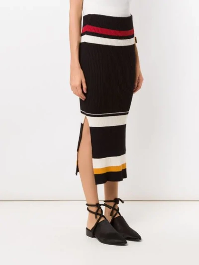 Shop Osklen Knit Midi Skirt In Multicolour