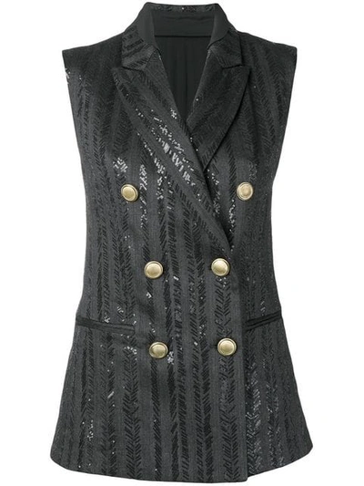 BRUNELLO CUCINELLI BEADED WAISTCOAT - 灰色