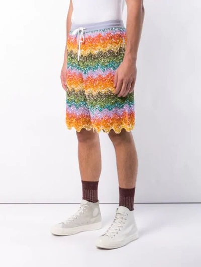 Shop Ashish Wave Beaded Bermuda Shorts In Multicolour