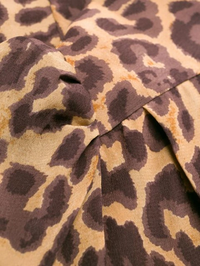 Shop Mes Demoiselles Panther Print Wrap Dress In Brown
