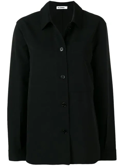 Shop Jil Sander Fitted Shirt Jacket In Black