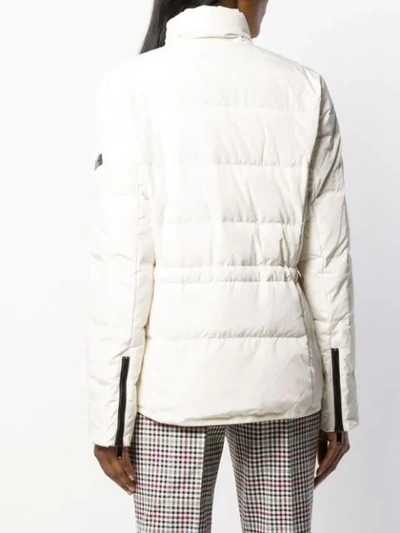 Shop Michael Michael Kors Contrast Trim Puffer Jacket In White