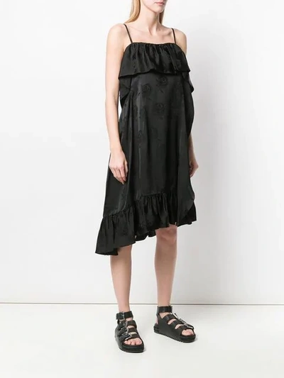 Shop Kenzo Tiered Dress In Black