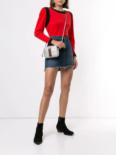 Pre-owned Saint Laurent Square Shoulder Long-sleeve Top In Red