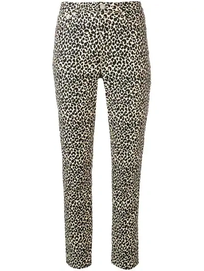 Shop A.p.c. Leopard Print Fitted Trousers In Baa Beige