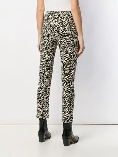 Shop Apc Leopard Print Fitted Trousers In Baa Beige